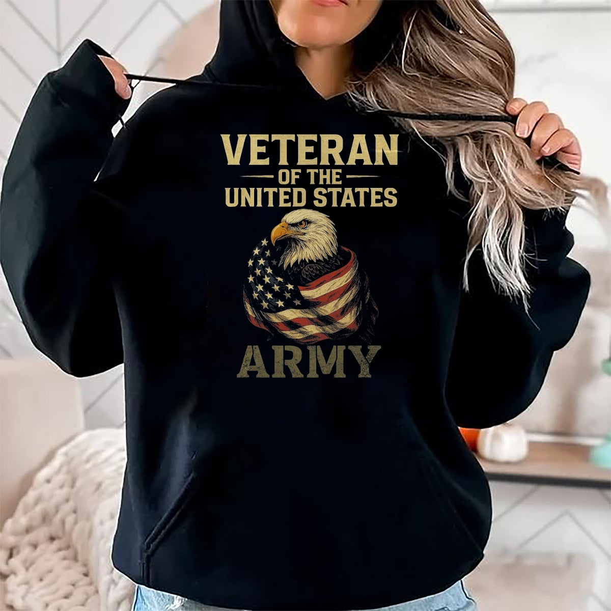 Proud Veteran Shirt, Funny Veteran UnisexT-Shirt/Hoodie/Sweatshirt HLT00 - Veteran of THE United States Army - Patriotic Eagle T-Shirt, Men, Navy Blue, XX-Large