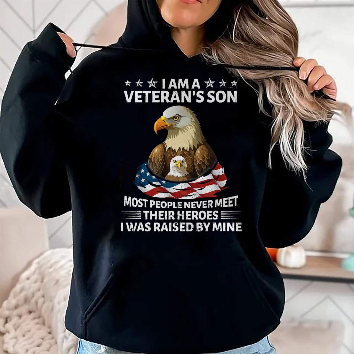 Proud Veteran Shirt, Funny Veteran UnisexT-Shirt/Hoodie/Sweatshirt HLT00 - Proud US Veteran Son I was Raised by My Hero Fathers Day T-Shirt