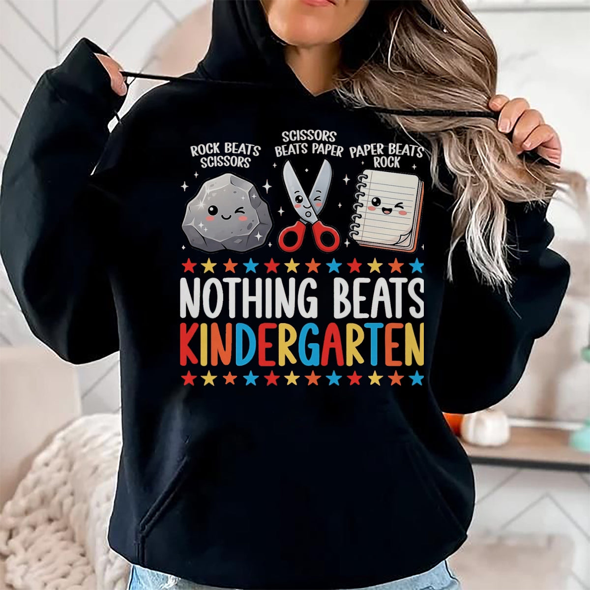 Best Student Shirt, Funny Back To School UnisexT-Shirt/Hoodie/Sweatshirt HLT00 - Nothing Beats Kindergarten Funny Back to School Kids Teacher T-Shirt, Men, Black, 3X-Large