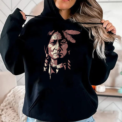 Native American T-Shirts, Vintage Native American Unisex T-Shirt/Hoodie/Sweatshirt HLT00 - sitting bull native american chief indian warrior men women
