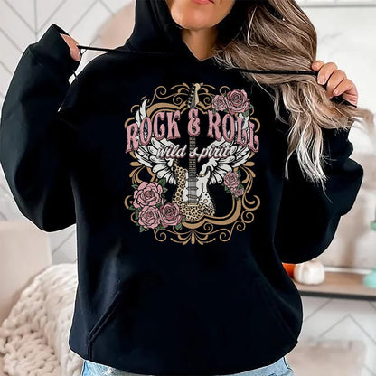 Guitar Lover Shirt, Funny Guitar UnisexT-Shirt/Hoodie/Sweatshirt HLT00 - Vintage Rock n Roll Wild Spirit Lets Rock Guitar Floral T-Shirt