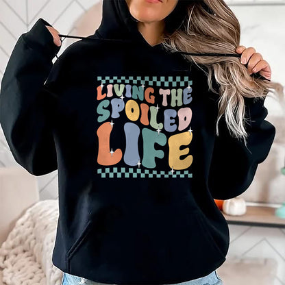 Best Wife Shirt, Wife and Husband Unisex T-Shirt/Hoodie/Sweatshirt HLT00 - Gift for wife T shirt, spoiled wife   Womens Spoiled Wife Living The Spoiled Life V-Neck T-Shirt (1)