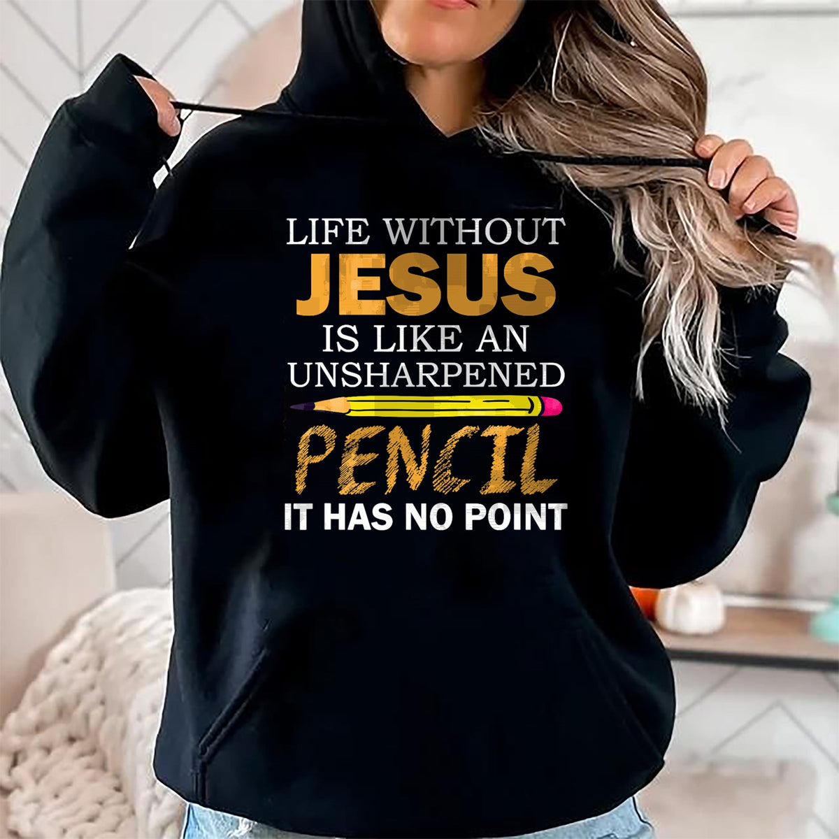 Christian Tee, Christian Faith Unisex T-Shirt/Hoodie/Sweatshirt HLT00 - Life Without Jesus Funny Christian Religious Faith T-Shirt (1)
