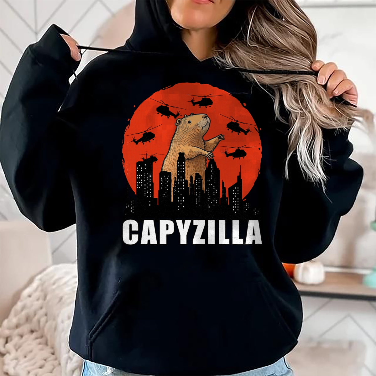 Cute Capybara Shirt, Funny Capybara Unisex T-Shirt/Hoodie/Sweatshirt HLT00 - Capybara Shirt Funny Capybara Rodent Capyzilla Funny T-Shirt
