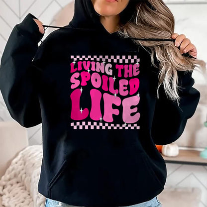 Best Wife Shirt, Wife and Husband Unisex T-Shirt/Hoodie/Sweatshirt HLT00 - Gift for wife T shirt, spoiled wife   Womens Living The Spoiled Life Spoiled Wife V-Neck T-Shirt
