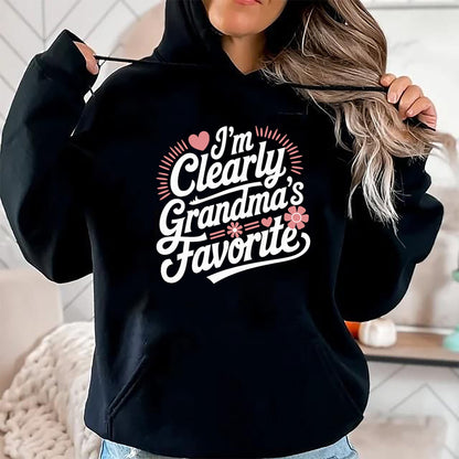 Best Grandma Shirt, Proud Grandma Unisex T-Shirt/Hoodie/Sweatshirt HLT00 - I'm Clearly Grandma's Favorite, Granddaughter Grandma T-Shirt