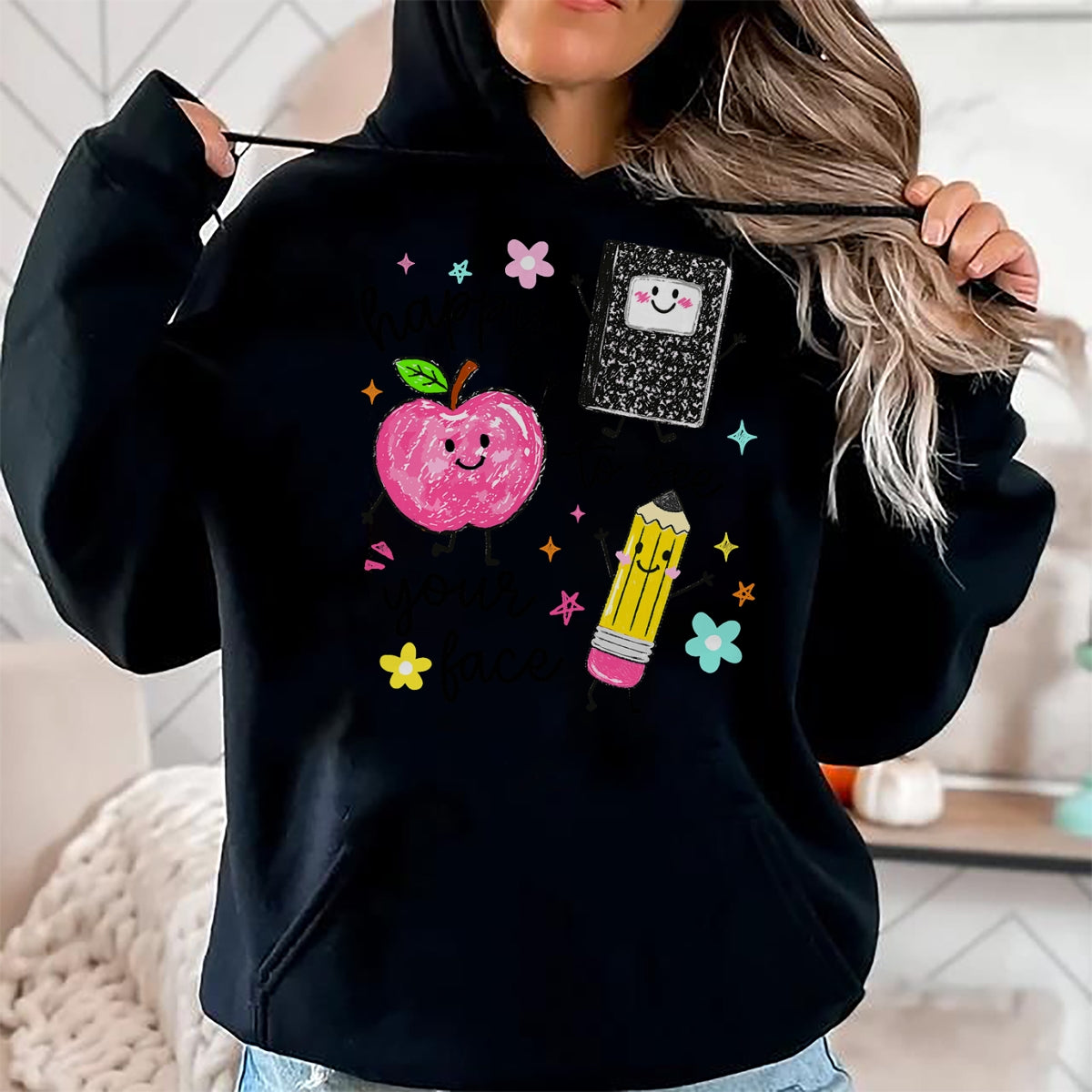 Best Teacher Shirt, Funny Teacher UnisexT-Shirt/Hoodie/Sweatshirt HLT00 - Happy to See Your Face Teacher School Supplies T-Shirt