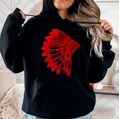 Native American T-Shirts, Vintage Native American Unisex T-Shirt/Hoodie/Sweatshirt HLT00 - Native American Feather Headdress Indian Chief Tribes Pride