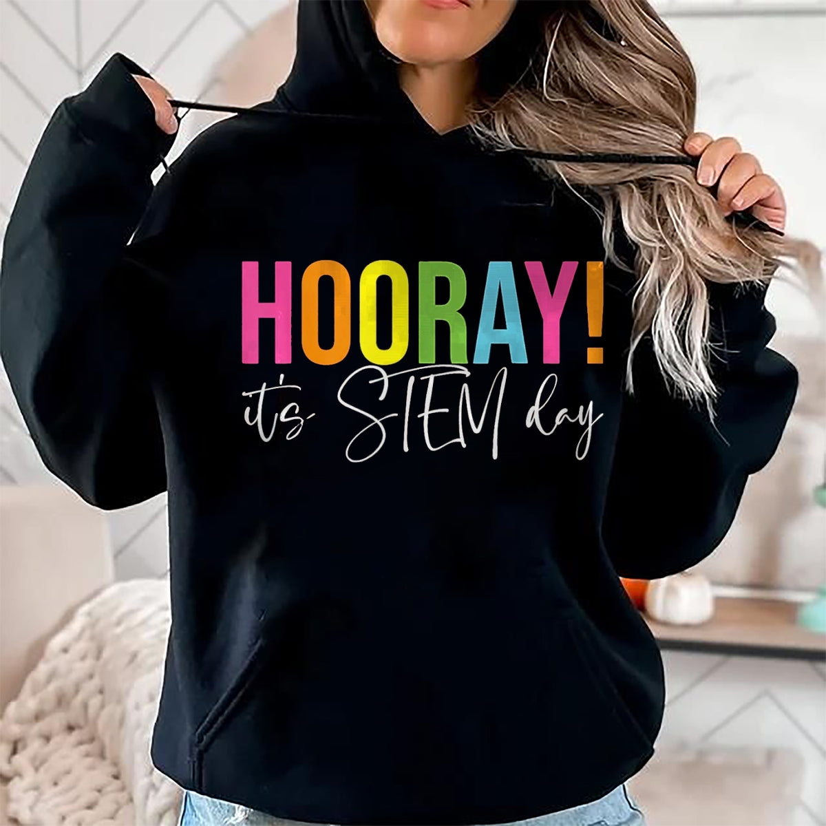 Best Student Shirt, Funny Back To School UnisexT-Shirt/Hoodie/Sweatshirt HLT00 - Hooray It_s STEM Day Teacher Specials Squad Back to School T-Shirt, Women, Black, X-Large