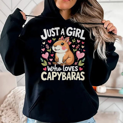 Cute Capybara Shirt, Funny Capybara Unisex T-Shirt/Hoodie/Sweatshirt HLT00 - Capybara Shirt Just A Girl Who Loves Capybara Lover Kids Boy T-Shirt