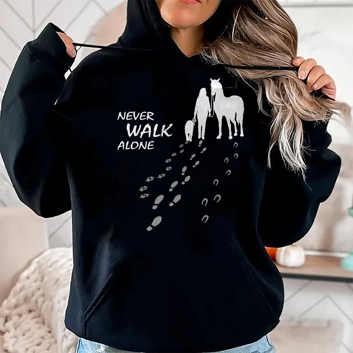 Best Horse Lover Shirt , Funny Horse UnisexT-Shirt/Hoodie/Sweatshirt HLT00 - Dog horse - never walk alone - horse fan dog lover T-Shirt
