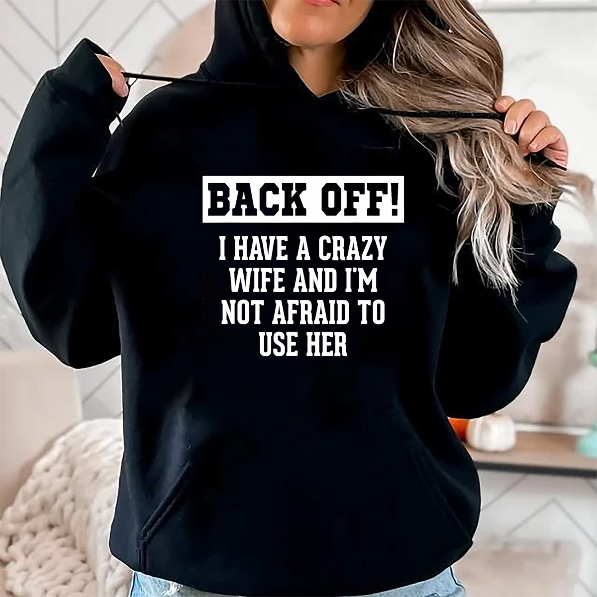Best Wife Shirt, Wife and Husband Unisex T-Shirt/Hoodie/Sweatshirt HLT00 - Funny Husband Gifts Men, Crazy Wife Sarcastic Husband T-Shirt (1)