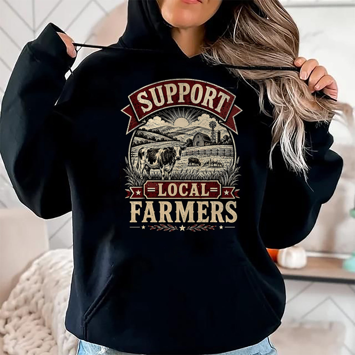 Best Farmer Life Shirt, Funny Farmer UnisexT-Shirt/Hoodie/Sweatshirt HLT00 - Support Local Farmers Farm Cow Barn Agriculture Country T-Shirt