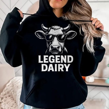 Best Farmer Life Shirt, Funny Farmer UnisexT-Shirt/Hoodie/Sweatshirt HLT00 - Legend Dairy Cool Cow Sunglasses Funny Farming Cow Pun T-Shirt