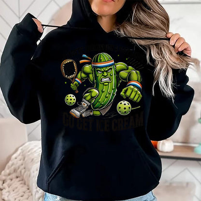 Funny Pickleball Shirt, Pickleball Lover Unisex T-Shirt/Hoodie/Sweatshirt HLT00 - Funny Pickleball Lover Pun with a Pickle Playing Pickle Ball T-Shirt