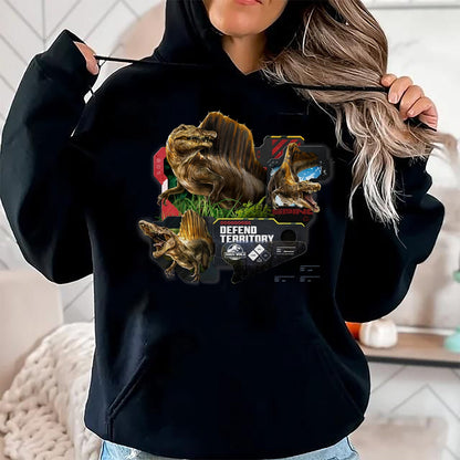 Best Dinosaur Lover Shirt, Funny Dinosaur UnisexT-Shirt/Hoodie/Sweatshirt HLT00 - Jurassic World Rebirth Spinosaurus Defend Territory T-Shirt