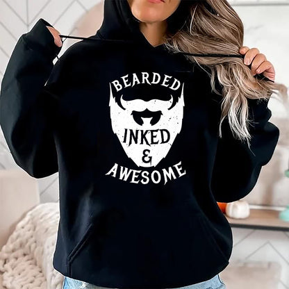 Best Wife Shirt, Wife and Husband Unisex T-Shirt/Hoodie/Sweatshirt HLT00 - Mens Bearded, Inked And Awesome Bearded And Tattooed Guy T Shirt (1)