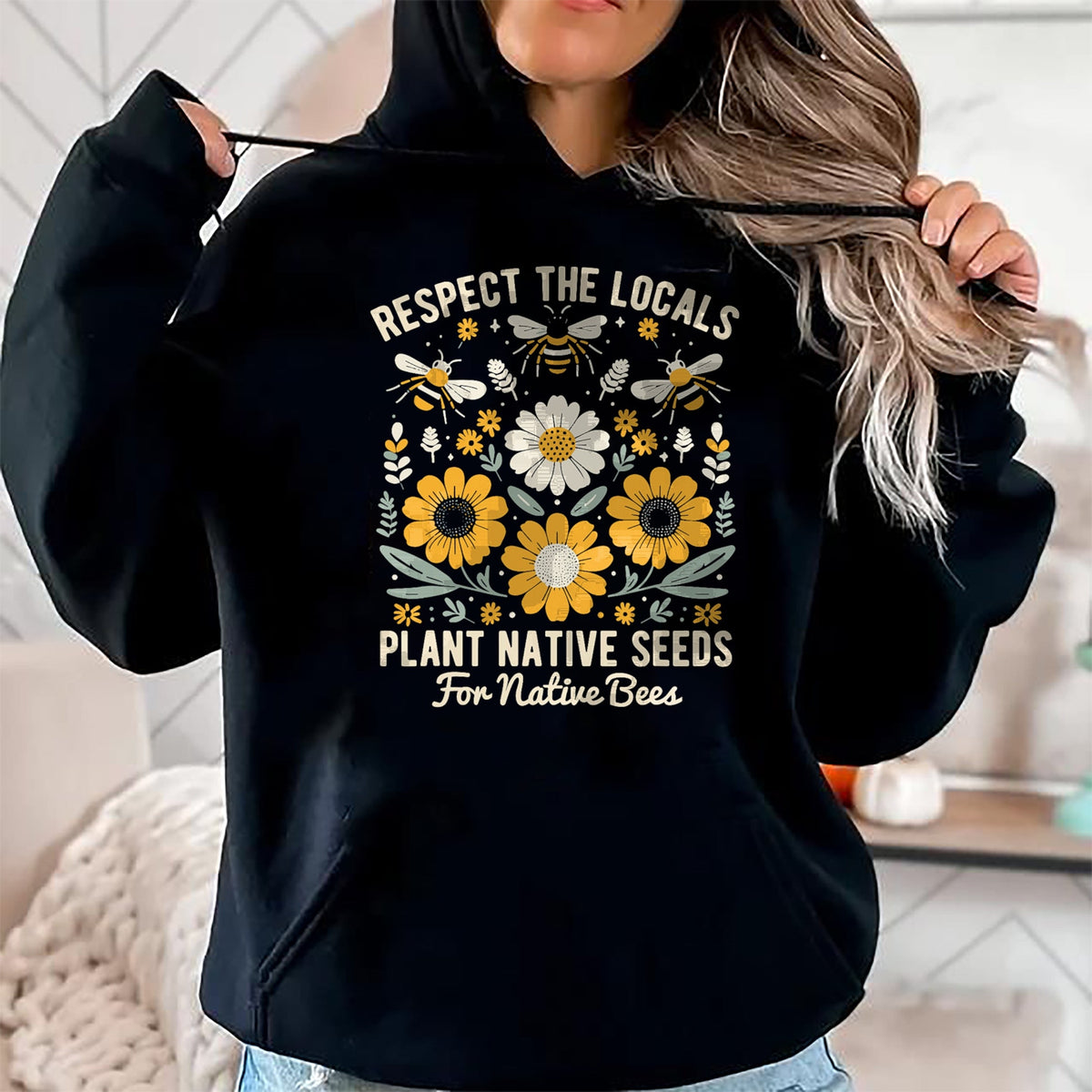 Native American T-Shirts, Vintage Native American Unisex T-Shirt/Hoodie/Sweatshirt HLT00 - Plant Native Seeds for Native Bees