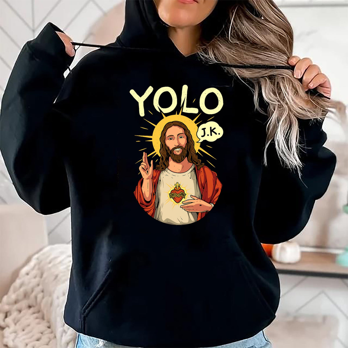 Christian Tee, Christian Faith Unisex T-Shirt/Hoodie/Sweatshirt HLT00 - Jesus Christ YOLO JK Meme Funny Christian Easter T-Shirt