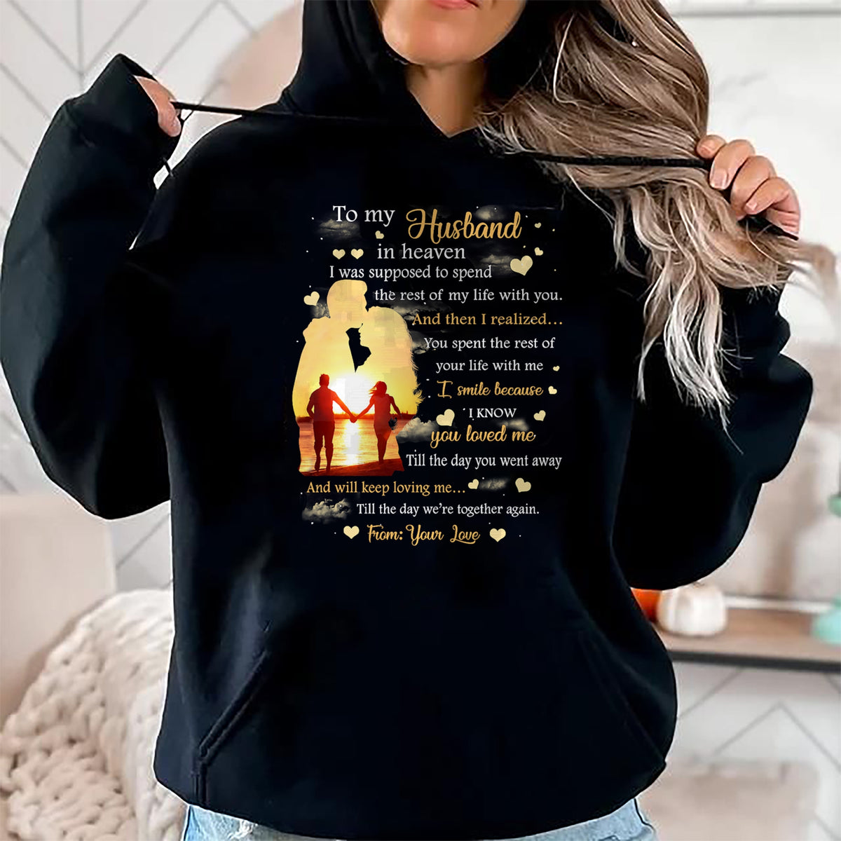 Best Wife Shirt, Wife and Husband Unisex T-Shirt/Hoodie/Sweatshirt HLT00 - To my Husband in heaven T-Shirt