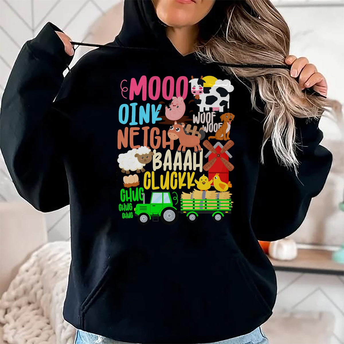 Best Farmer Life Shirt, Funny Farmer UnisexT-Shirt/Hoodie/Sweatshirt HLT00 - Farm Animals Sounds Oink Baa Neigh Cluck Moo Toddler Farmer T-Shirt