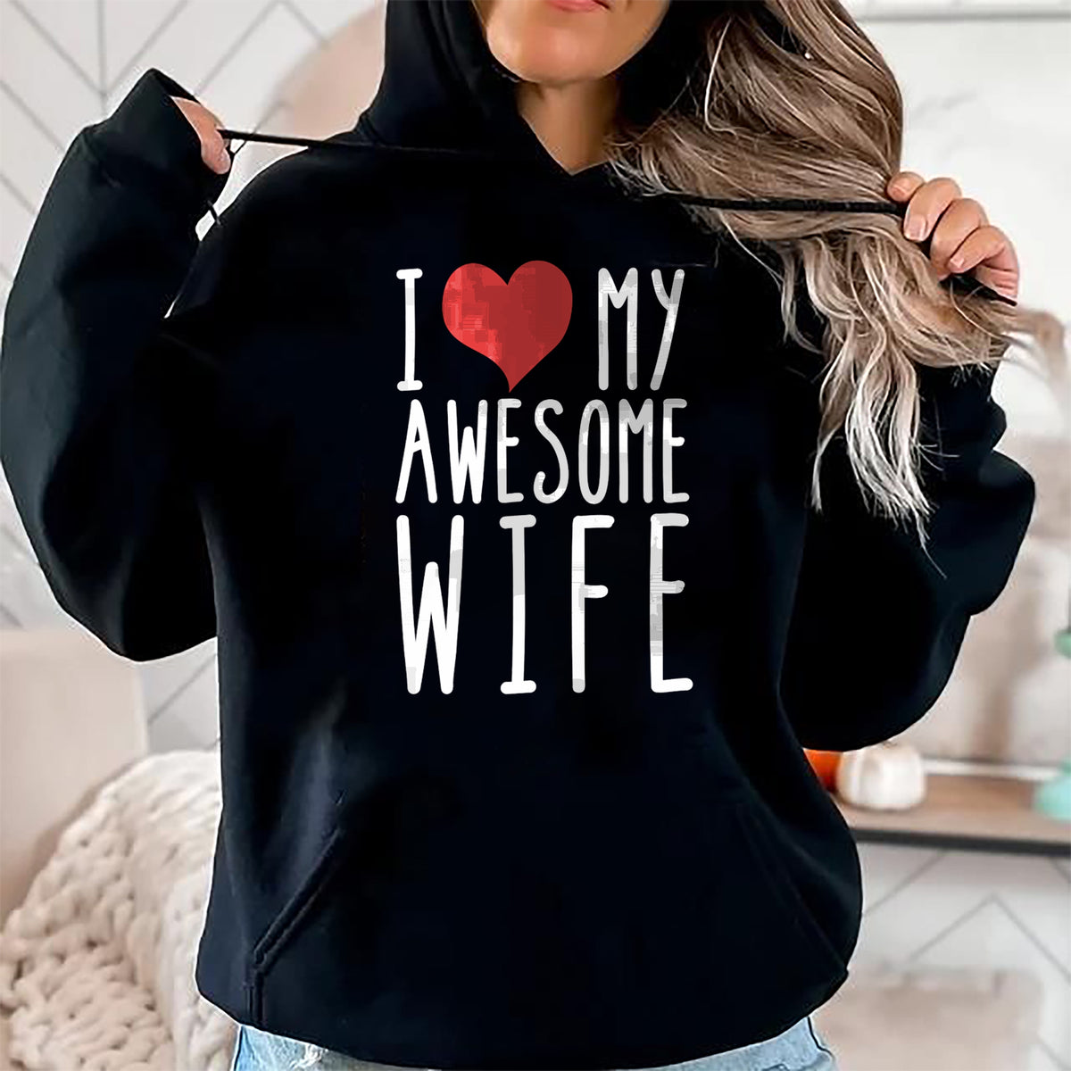 Best Wife Shirt, Wife and Husband Unisex T-Shirt/Hoodie/Sweatshirt HLT00 - Husband Birthday Gifts - I Love My Awesome Wife Long Sleeve T-Shirt