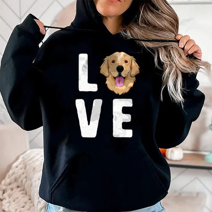 Dog Love Shirt, Dog Lover Gift T-Shirt/Hoodie/Sweatshirt HLT00 - LOVE Golden Retrievers T-Shirt for Women KIds Dog Pet Gift T-Shirt