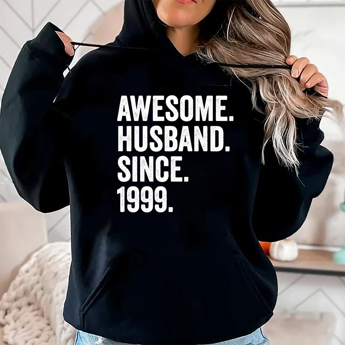 Best Wife Shirt, Wife and Husband Unisex T-Shirt/Hoodie/Sweatshirt HLT00 - Awesome Husband Since 1999 25th wedding anniversary 25 years T-Shirt