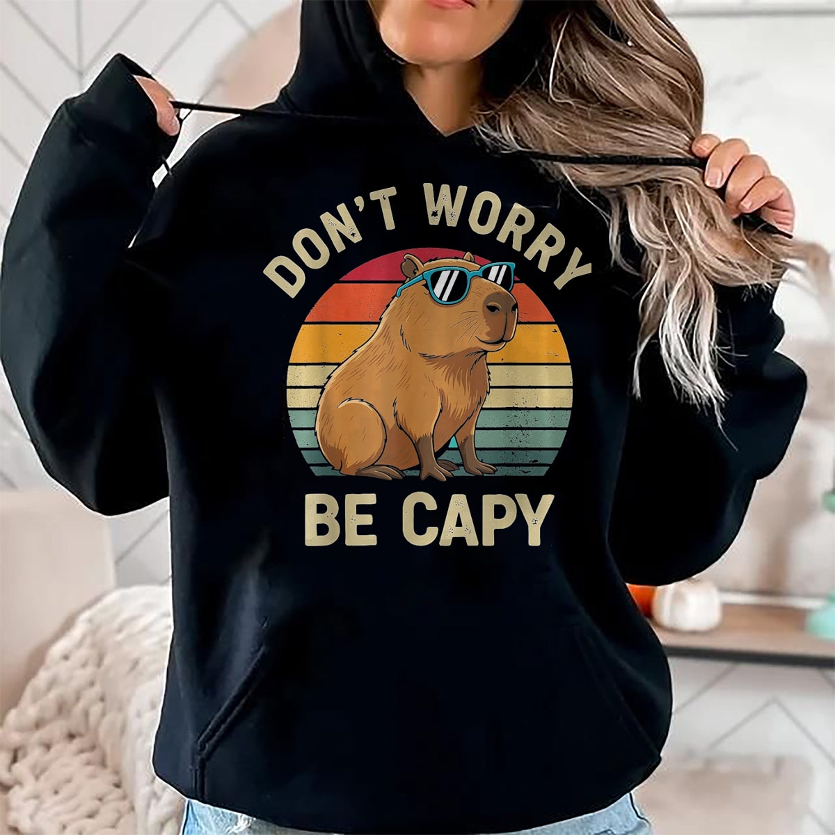 Cute Capybara Shirt, Funny Capybara Unisex T-Shirt/Hoodie/Sweatshirt HLT00 - Dont Worry Be Capy Capybara T-Shirt, Women, Purple, X-Small