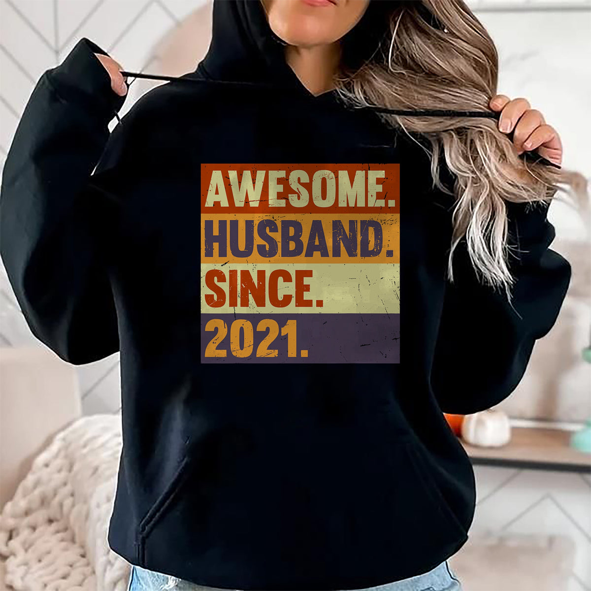 Best Wife Shirt, Wife and Husband Unisex T-Shirt/Hoodie/Sweatshirt HLT00 - 3rd Year Wedding Anniversary Epic Awesome Husband Since 2021 T-Shirt