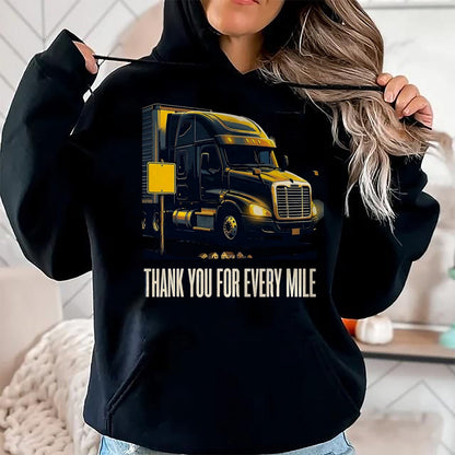 Best Truck Driver Life Shirt, Funny Trucker UnisexT-Shirt/Hoodie/Sweatshirt HLT00 - Thank You For Every Mile Truck Driver Appreciation Week Gift T-Shirt, Men, Pink, XX-Large