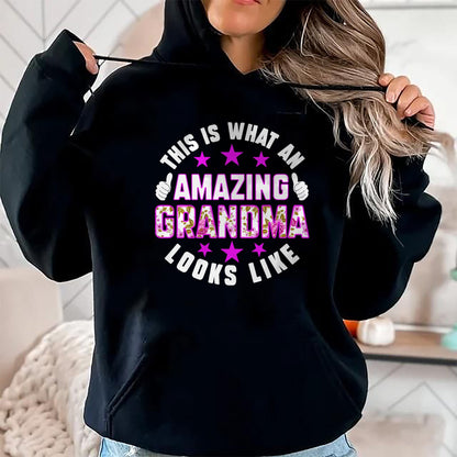 Best Grandma Shirt, Proud Grandma Unisex T-Shirt/Hoodie/Sweatshirt HLT00 - This Is What An Amazing Grandma Looks Like Shirt Mothers Day T-Shirt (1)
