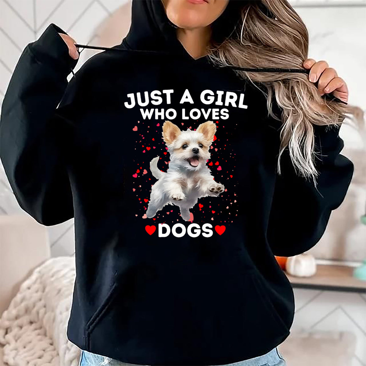 Dog Love Shirt, Dog Lover Gift T-Shirt/Hoodie/Sweatshirt HLT00 - Just a Girl who loves Dogs T-Shirt