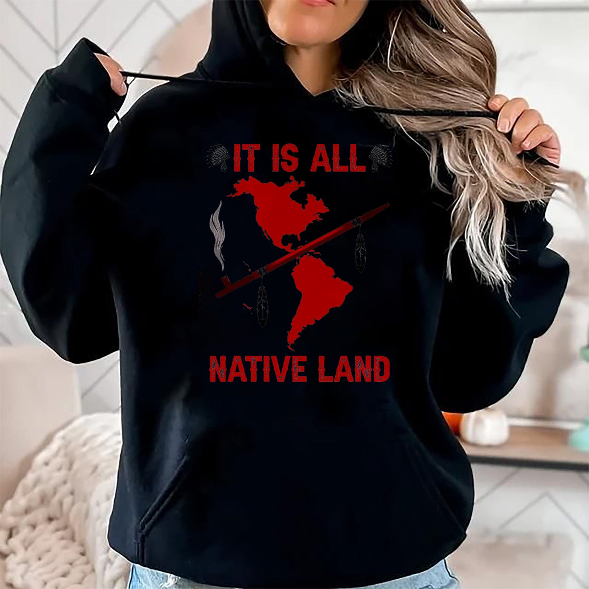 Native American T-Shirts, Vintage Native American Unisex T-Shirt/Hoodie/Sweatshirt HLT00 - It Is All Native Land