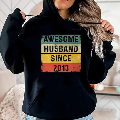 Best Wife Shirt, Wife and Husband Unisex T-Shirt/Hoodie/Sweatshirt HLT00 - 11th Wedding Anniversary Epic Awesome Husband Since 2013 T-Shirt (1)