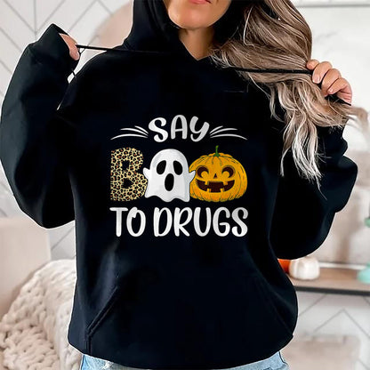 Hallowen Shirts for Family, Funny hallowen shirts, Hallowen Unisex T-Shirt/Hoodie/Sweatshirt HLT00 - Say Boo To Drugs Red Ribbon Week Awareness Funny Halloween T-Shirt