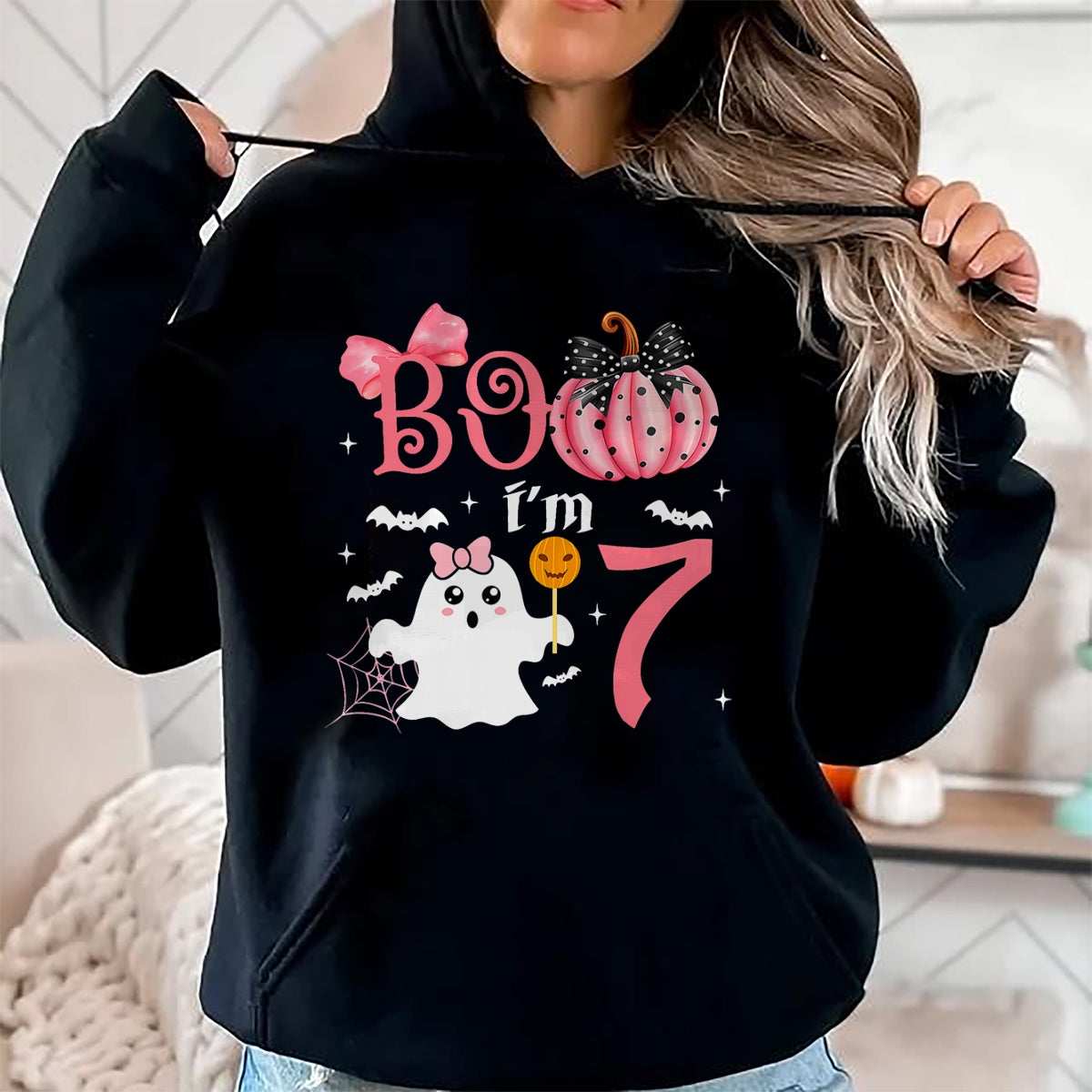 Hallowen Shirts for Family, Funny hallowen shirts, Hallowen Unisex T-Shirt/Hoodie/Sweatshirt HLT00 - Boo I'm Seven Ghost Seventh 7th Birthday Halloween Girls T-Shirt