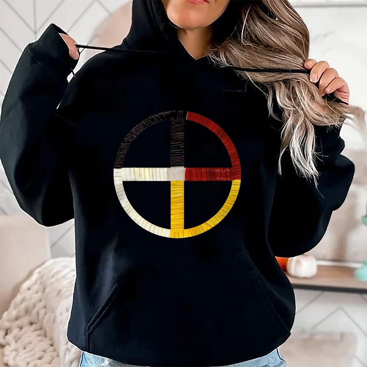 Native American T-Shirts, Vintage Native American Unisex T-Shirt/Hoodie/Sweatshirt HLT00 - Native American Indian Medicine Wheel T-Shirt (1)