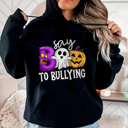 Hallowen Shirts for Family, Funny hallowen shirts, Hallowen Unisex T-Shirt/Hoodie/Sweatshirt HLT00 - Say Boo To Bullying Orange Anti Bullying Unity Day Halloween T-Shirt