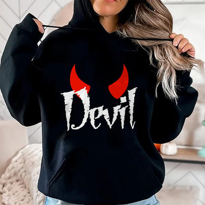Hallowen Shirts for Family, Funny hallowen shirts, Hallowen Unisex T-Shirt/Hoodie/Sweatshirt HLT00 - Devil Halloween Matching Couple Girlfriend T-Shirt