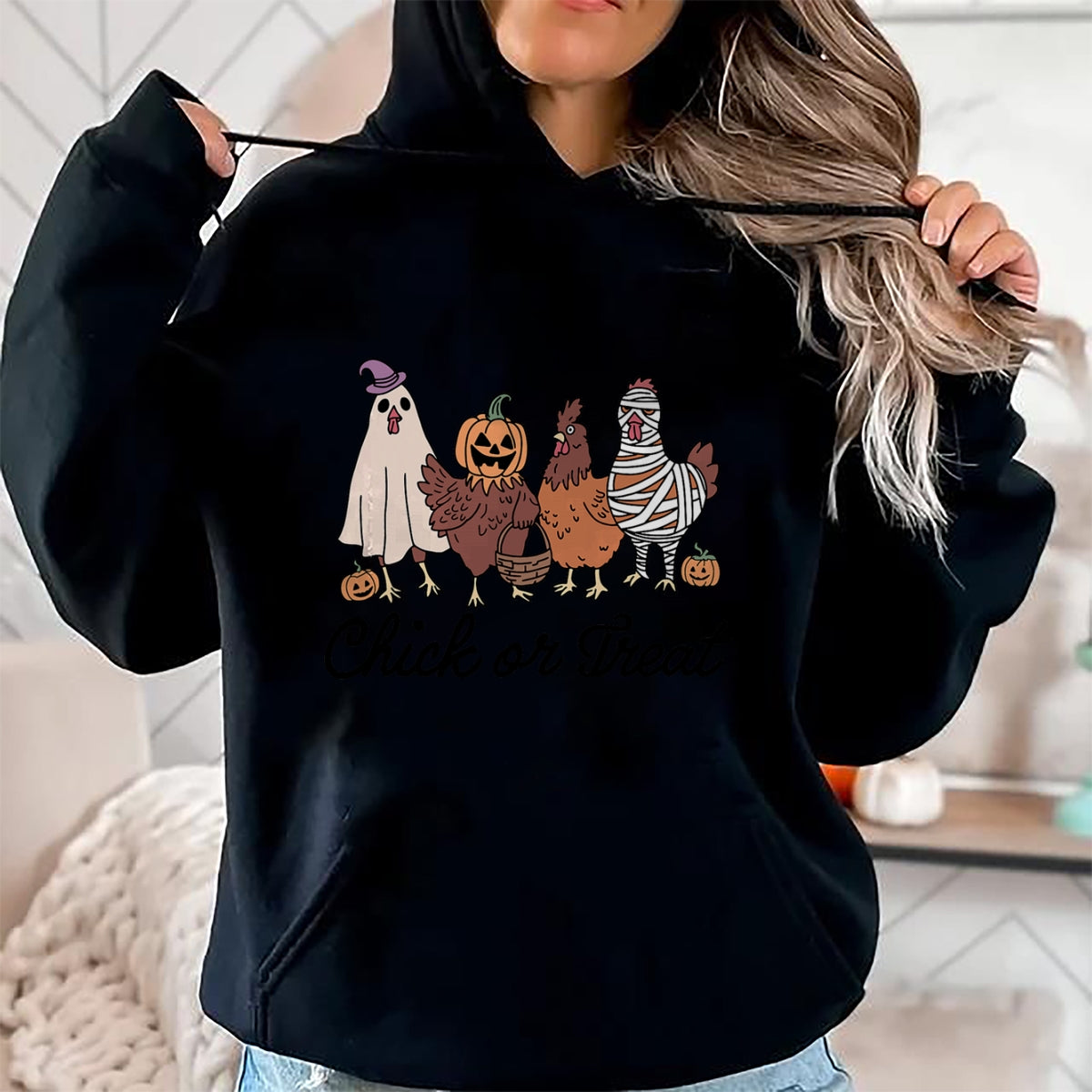 Hallowen Shirts for Family, Funny hallowen shirts, Hallowen Unisex T-Shirt/Hoodie/Sweatshirt HLT00 - Chick Or Treat Halloween Witch Spooky Chicken T-Shirt