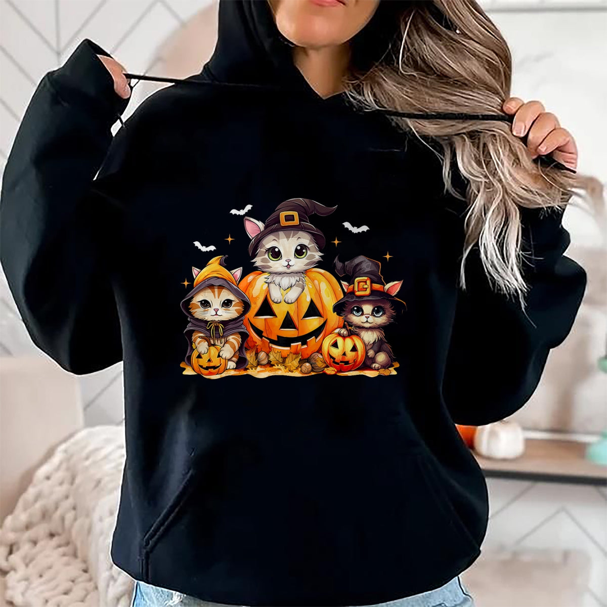 Hallowen Shirts for Family, Funny hallowen shirts, Hallowen Unisex T-Shirt/Hoodie/Sweatshirt HLT00 - Halloween Cat Shirt For Women Girls Pumpkin Spooky Season T-Shirt