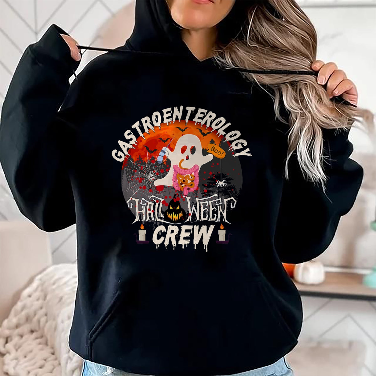 Hallowen Shirts for Family, Funny hallowen shirts, Hallowen Unisex T-Shirt/Hoodie/Sweatshirt HLT00 - Spooky gastroenterology Boo Crew endoscopy tech Halloween T-Shirt