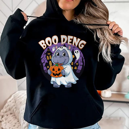 Hallowen Shirts for Family, Funny hallowen shirts, Hallowen Unisex T-Shirt/Hoodie/Sweatshirt HLT00 - Moo Deng Baby Hippo Boo Deng Long for Halloween Moo Deng T-Shirt