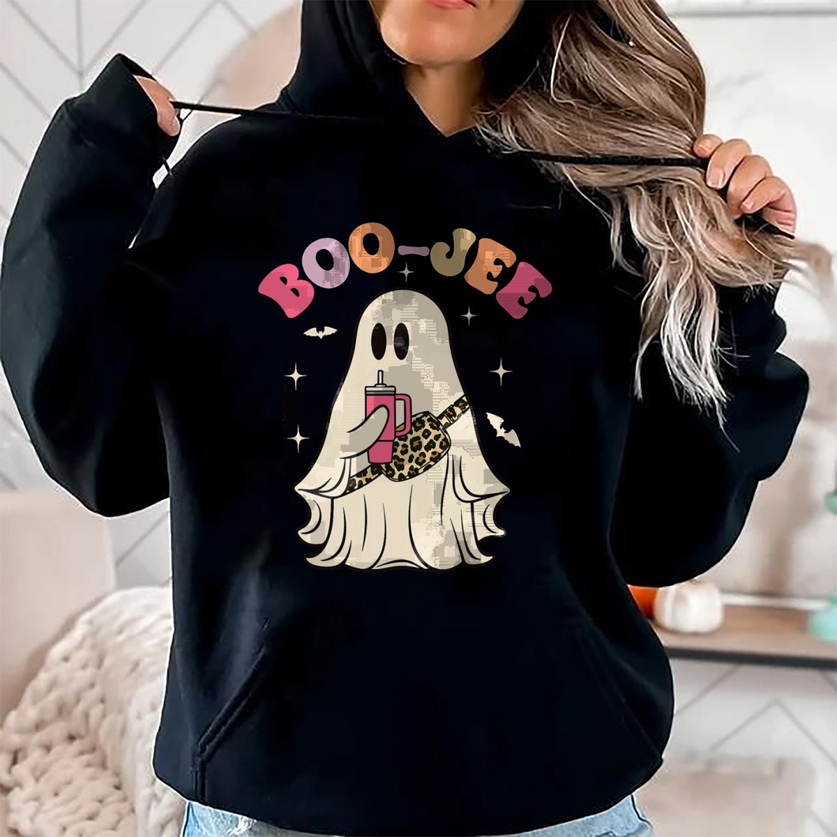 Hallowen Shirts for Family, Funny hallowen shirts, Hallowen Unisex T-Shirt/Hoodie/Sweatshirt HLT00 - Cute Boo Jee Ghost Halloween Leopard Ghost Womens T-Shirt