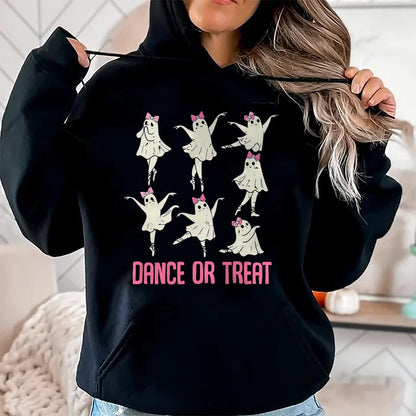 Hallowen Shirts for Family, Funny hallowen shirts, Hallowen Unisex T-Shirt/Hoodie/Sweatshirt HLT00 - Dance Or Treat Shirt Halloween Funny Ghost Ballet Dance T-Shirt