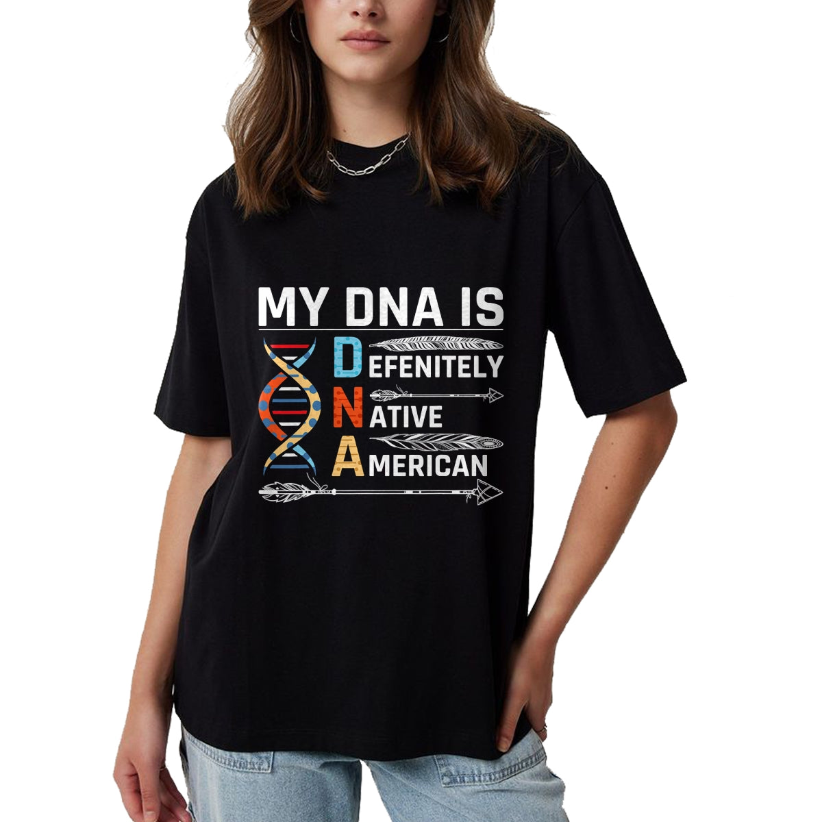 Native American T-Shirts, Vintage Native American Unisex T-Shirt/Hoodie/Sweatshirt HLT00 - Native American DNA Native Indian Pride Indigenous T-Shirt (3)