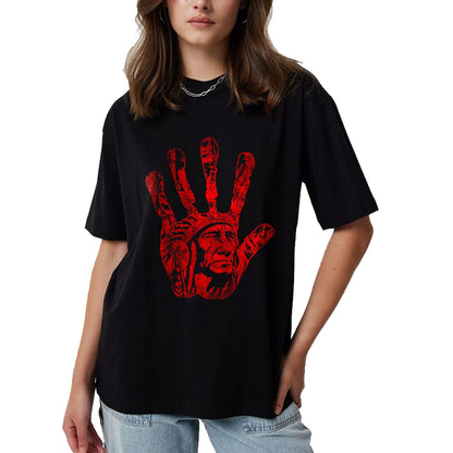 Native American T-Shirts, Vintage Native American Unisex T-Shirt/Hoodie/Sweatshirt HLT00 - Native American Indigenous Red Hand Indian Blood Themed T-Shirt (8)