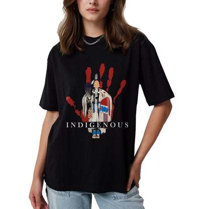 Native American T-Shirts, Vintage Native American Unisex T-Shirt/Hoodie/Sweatshirt HLT00 - Native American Indigenous Red Hand Indian Blood Themed T-Shirt (3)