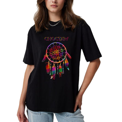 Native American T-Shirts, Vintage Native American Unisex T-Shirt/Hoodie/Sweatshirt HLT00 - American Flag - Choctaw Native American Indian Colorful Dreamcatcher Tribal T-Shirt